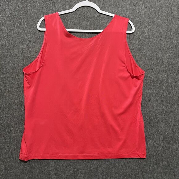 Worthington Woman Sleeveless Tank Top Plus Size 3X Pinkish Red, Nylon, Spandex - Picture 4 of 6